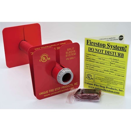 Unique Fire Stop Products Retrofit Through pentration Split Sleeve Firestop Kit 1 Inch Diameter SSS-1